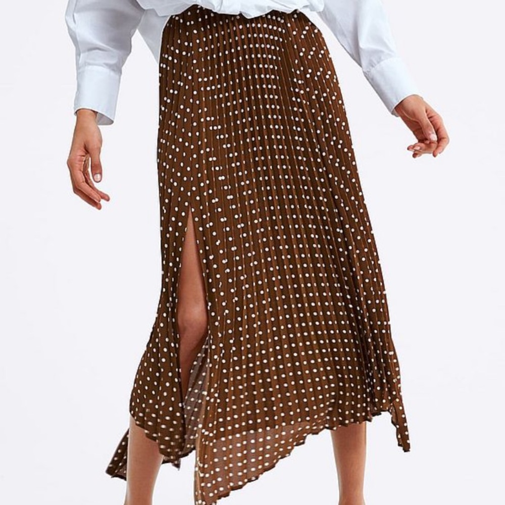 Zara polka dot pleated skirt size s